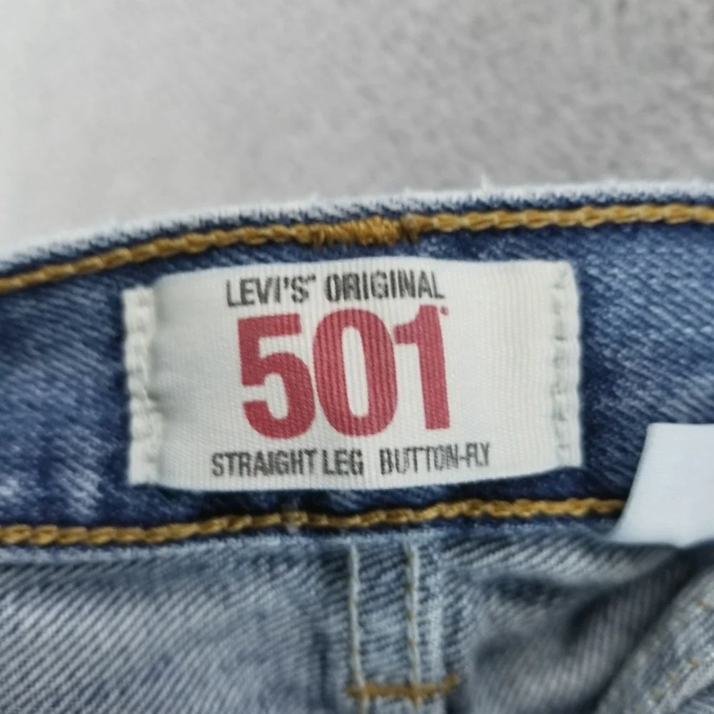 Levis 501 Jeans Mens 36x29 Blue Straight Button Fly Mid Rise‎ Medium Wash Y2K
